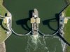 Stuw Driel volledig geopend door extreem lage waterstand