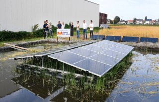 Drijvende zonnepanelen op rustende bollenpercelen in Noordwijk