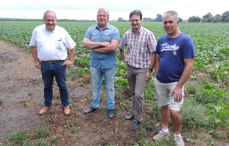 De vier vertegenwoordigers van de landbouw v.l.n.r. Kees Gommeren, Toine van Tiggelen, Sander Huijsmans en Jack van Oorschot.
