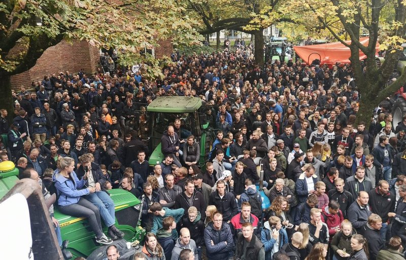 Boerenprotest in Groningen.
