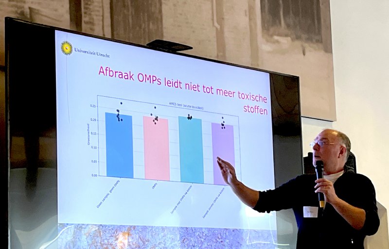 Hoogleraar Han Wösten van Universiteit Utrecht vertelt over het onderzoek naar de afbraak van organische microverontreinigingen met behulp van champost.