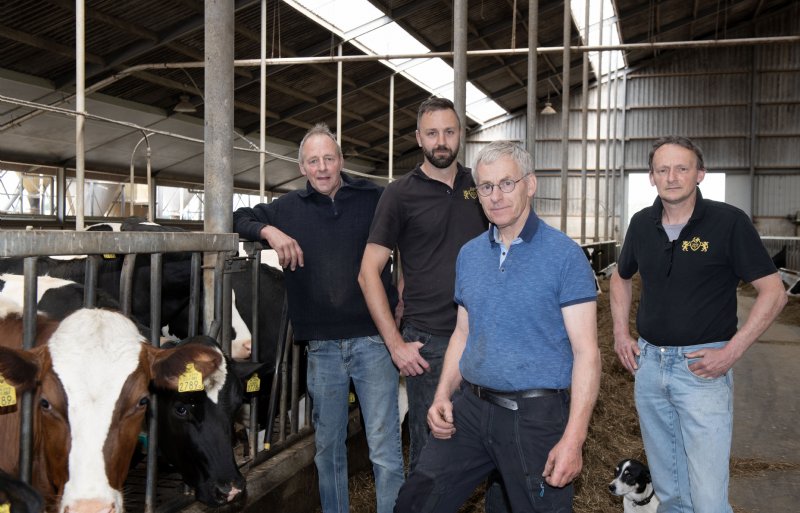 Anne, Wouter, Fokke en Cees Slob, melkveehouders in Giessenburg