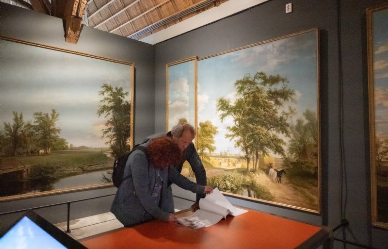 Het schilderij 'Het Friese landschap' van Johannes van der Veen uit 1803.