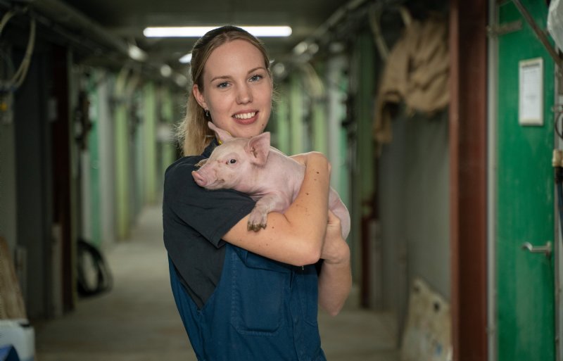 Stefanie Ikink werkt op een varkenshouderij in Silvolde. Ze is vooral te vinden in de kraamstallen, waar ze taken uitvoert als voeren, spenen en enten. Elke dag doet ze gezondheidscontroles bij de varkens en ze is verantwoordelijk voor de administratie in de stallen.