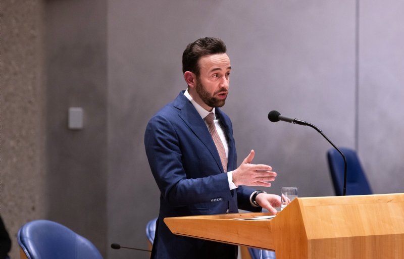 Staatssecretaris Silvio Erkens tijdens het debat over de landbouwbegroting.