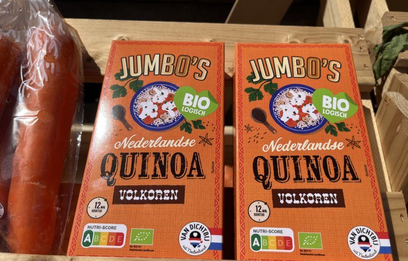 Vanaf het derde kwartaal verkoopt Jumbo alleen nog in Nederland geteelde biologische quinoa.