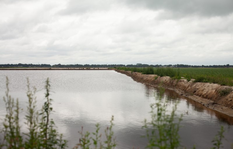 Het inundatieveld van akkerbouwer Dirk Jan Beuling in de Drentse Veenkoloniën.