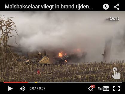 Hakselaar uitgebrand in Hoge Hexel (video)